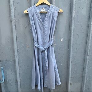 Malvin Blue Linen Midi Dress, Small